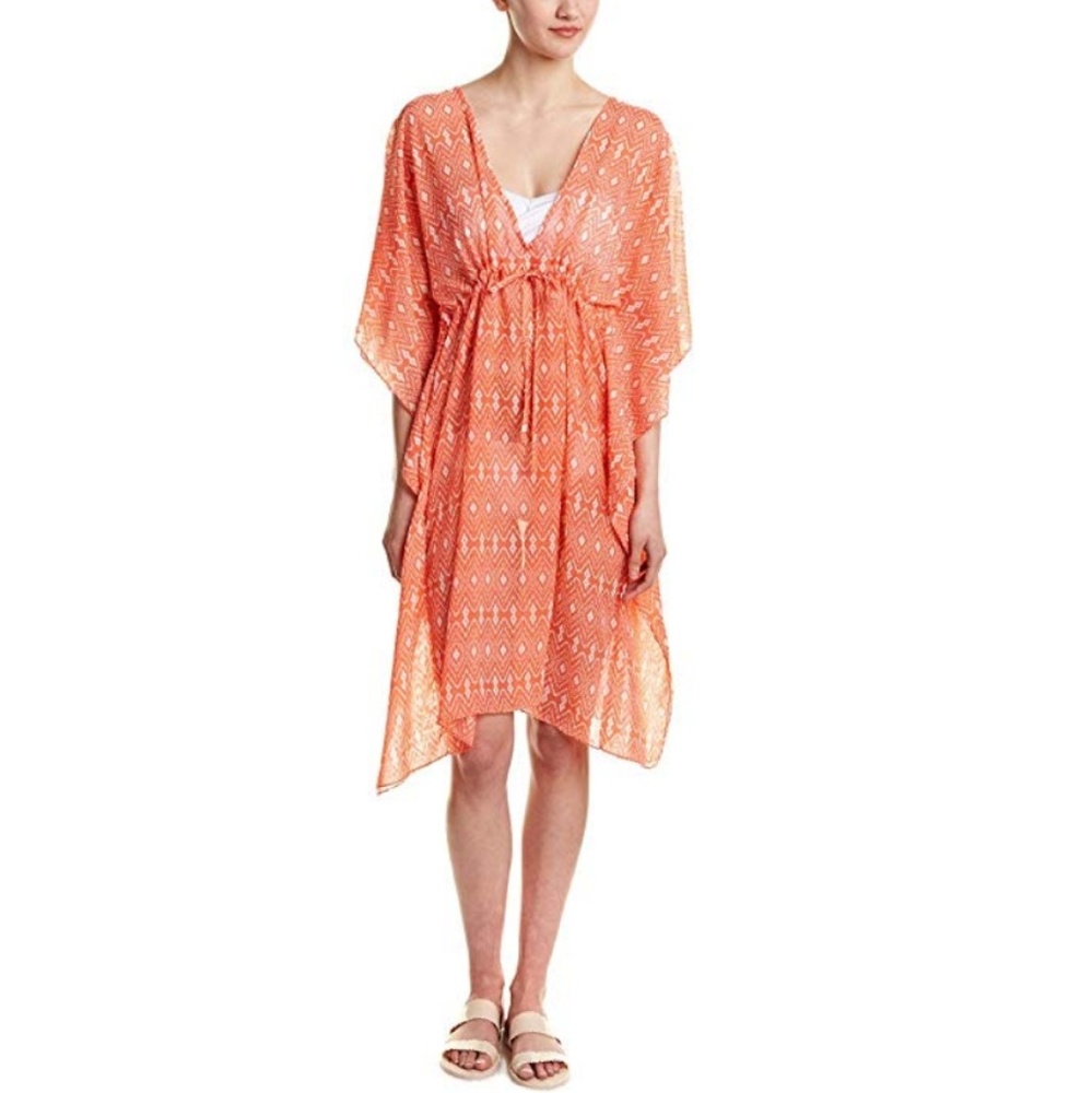NWOT Echo Design Ikat Double V Butterfly Cover-Up